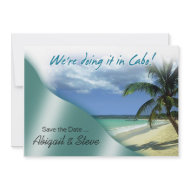 We're doing it in Cabo! Save the Date invitation