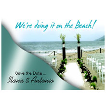 We're doing it on the Beach Save the Date invitation