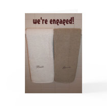 "we're engaged!" announcement cards by rubymonkey "we're engaged!" announcement cards
