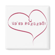 We're Engaged Announcement magnets by White_Wedding We're Engaged Announcement magnets