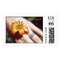 We're Engaged! floral stamp by frugalbride We're Engaged! floral stamp
