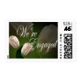 We're Engaged Peach Tulip Engagement Announcement Postage Stamp