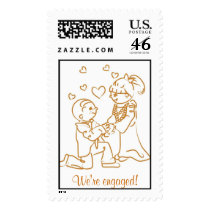 We're engaged! Postage Stamp