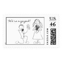 We're engaged! Postage Stamp