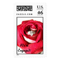 We're Engaged! Rose with Ring postage by frugalbride We're Engaged! Rose with Ring postage