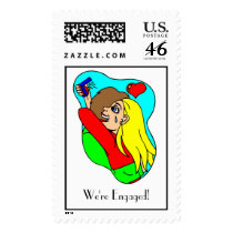 We're Engaged! Stamp by frugalbride We're Engaged! Stamp
