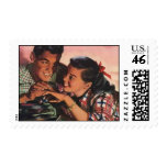 We're Engaged Vintage Wedding Postage Stamps