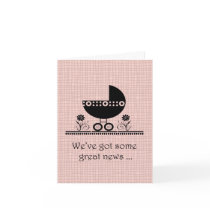 We're Expecting A Baby Pink Announcement Greeting Card