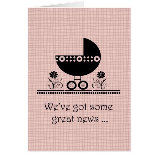 We're Expecting A Baby Pink Announcement Greeting Card | Zazzle