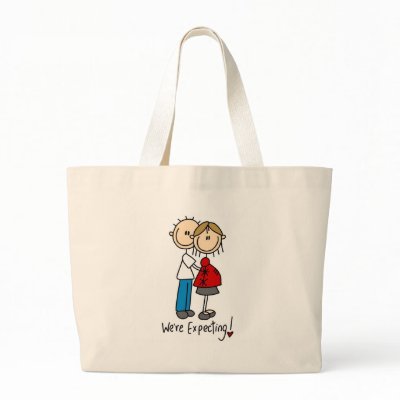 We're Expecting! Pregnant Stick Figure Bag by stick_figures