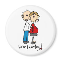 We're Expecting! Pregnant Stick Figure Magnet