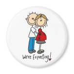 We're Expecting! Pregnant Stick Figure Magnet