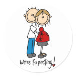We're Expecting! Pregnant Stick Figure Sticker