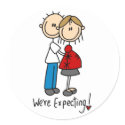 We're Expecting! Pregnant Stick Figure Sticker by stick_figures We're Expecting! Pregnant Stick Figure Sticker