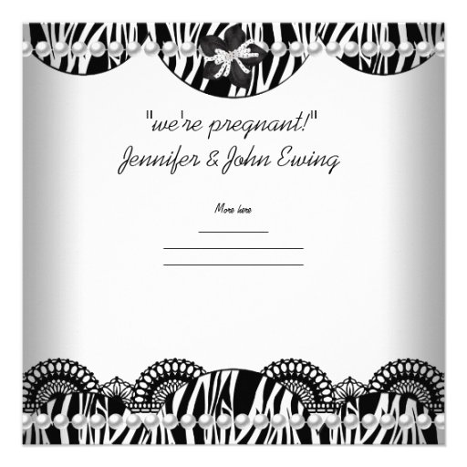 We're Having A BABY! Black White Zebra Expecting Invites