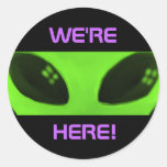 We're Here! Alien stickers