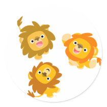 "We're Here!!" Cute Cartoon Lions Sticker by Lioness_Graphics "We're Here!!" Cute Cartoon Lions Sticker