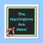 We're Here Personalized Stateroom Door Marker magnets