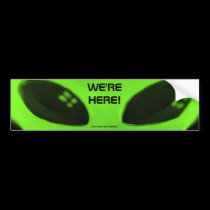 WE'RE HERE! w/words bumper sticker bumper stickers