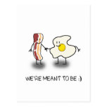 We're Meant to Be Bacon and Egg Couple Post Cards