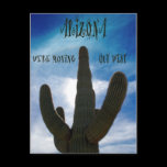 We're Moving Out West Postcard postcards