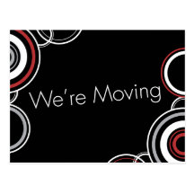 We're Moving - Red & Black Postcard