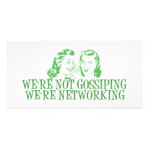 We're Not Gossipping We're Networking Green photo cards