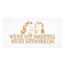 We're Not Gossipping We're Networking Orange Photo Card