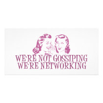 We're Not Gossipping We're Networking Pink Photo Greeting Card