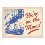 We're On the Move Retro Change of Address Postcard