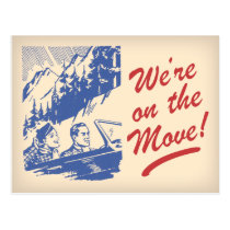 We're On the Move Retro Change of Address Postcard postcards