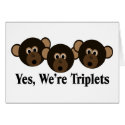 We're Triplets  Monkeys cards