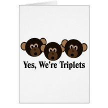 We're Triplets  Monkeys Card
