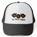 We're Triplets  Monkeys hats