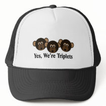 We're Triplets  Monkeys hats