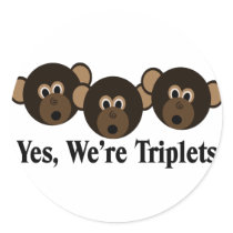 We're Triplets  Monkeys stickers