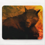 Werewolf bust mouse pad