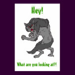 Werewolf "Hey!" Art Print by Nathan Lee James