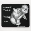 Werewolf Penguin: Woof mousepads by serenitystudios Werewolf Penguin: Woof mousepads