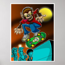 Werewolf Skater Poster