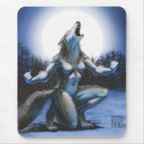 Werewolf Woman Mousepad