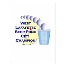 Wes Lafayette Beer Pong Champion Post Cards