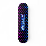 Wesley skateboard blue fire and flames design