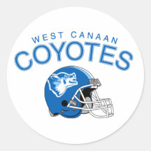 West Canaan Coyotes Round Sticker