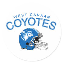 West Canaan Coyotes Round Sticker