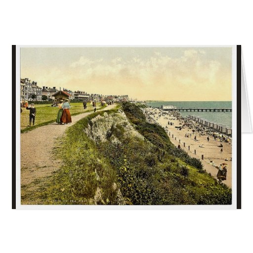 West cliff, Clacton-on-Sea, England classic Photoc Greeting Cards