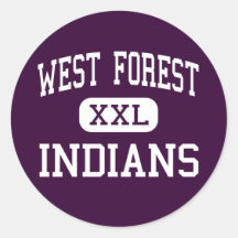 West Forest - Indians - High - Tionesta Round Sticker