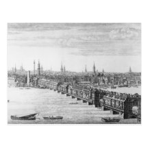 West Front of London Bridge, 1749 Postcard