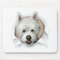 West Highland Terrier Busting Out mousepads