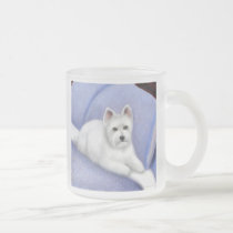 West Highland Terrier Puppy Frosted Glass Mug by twopurringcats West Highland Terrier Puppy Frosted Glass Mug